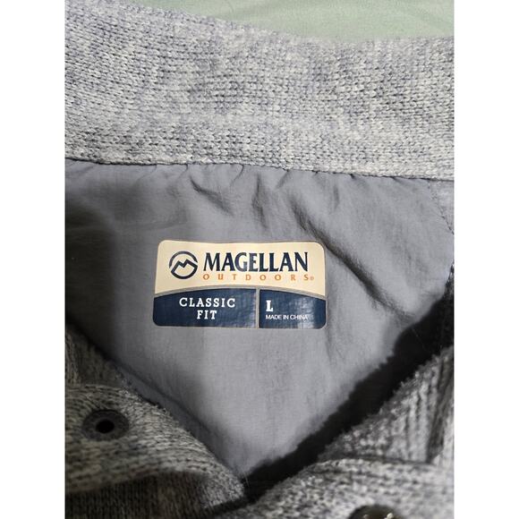 Magellan outdoors large classic fit women's gray partial button up sweater - Picture 5 of 9